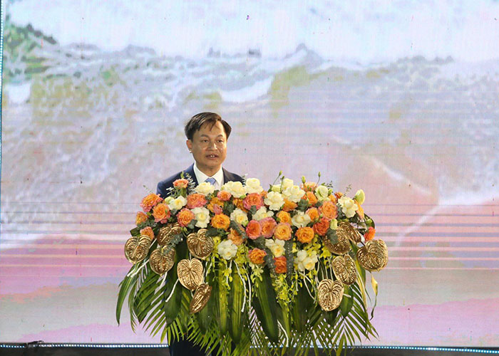 Chủ tịch UBND huyện Hoằng Hóa Lê Thanh Hải phát biểu khai mạc